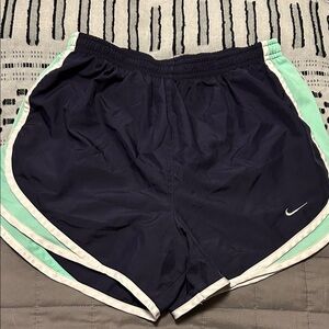 Nike Women's Navy and Mint Athletic Shorts